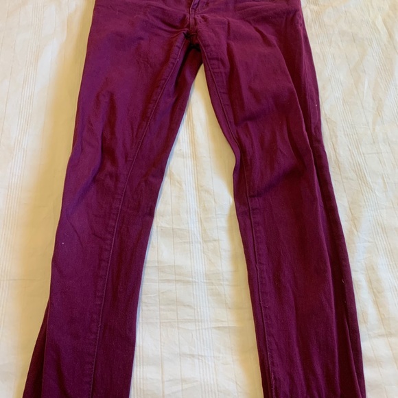 Burgundy Skinny Jeans - Picture 3 of 3